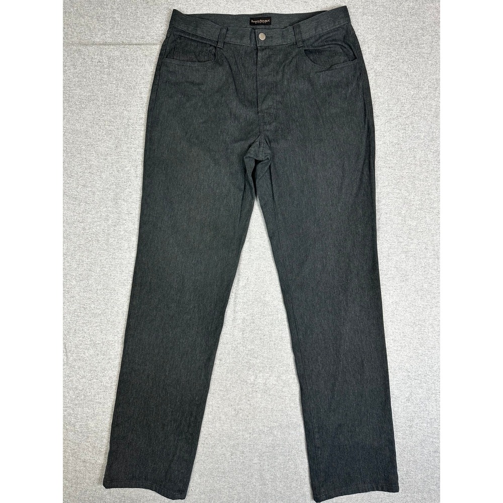 Banana Republic Pants Mens 34L Charcoal Gray Stretch Button Fly Straight Leg